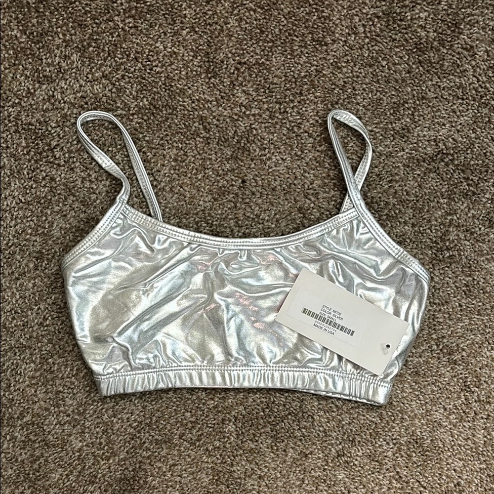 Metallic Silver “sportbra”